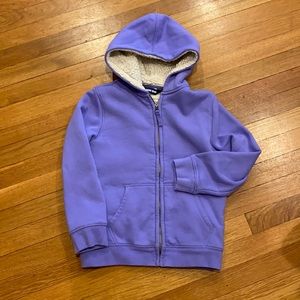 Land’s End girls’ Sherpa hoodie. Size S (8).